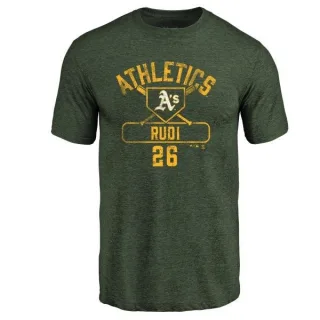 Joe Rudi Oakland Athletics Base Runner Tri-Blend T-Shirt - Green