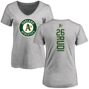 Joe Rudi Women's Oakland Athletics Backer Slim Fit T-Shirt - Ash