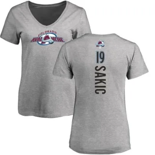 Joe Sakic Women's Colorado Avalanche Backer T-Shirt - Ash