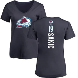 Joe Sakic Women's Colorado Avalanche Backer T-Shirt - Navy