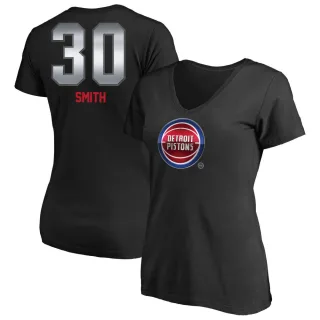 Joe Smith Women's Detroit Pistons Black Midnight Mascot T-Shirt