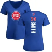 Joe Smith Women's Detroit Pistons Royal Backer T-Shirt