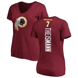 Joe Theismann Women's Washington Redskins Backer Slim Fit T-Shirt - Maroon