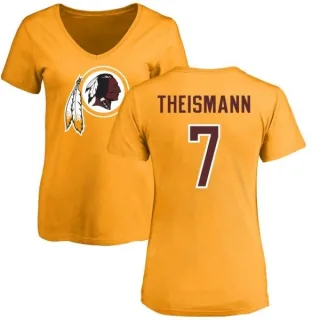 Joe Theismann Women's Washington Redskins Name & Number Logo Slim Fit T-Shirt - Gold