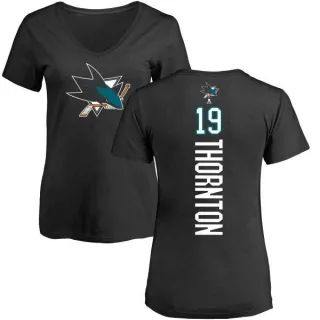 Joe Thornton Women's San Jose Sharks Backer T-Shirt - Black