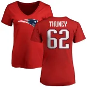 Joe Thuney Women's New England Patriots Name & Number Logo Slim Fit T-Shirt - Red