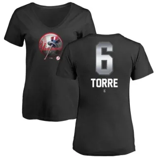 Joe Torre Women's New York Yankees Midnight Mascot V-Neck T-Shirt - Black