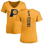 Joe Young Women's Indiana Pacers Gold One Color Backer Slim-Fit V-Neck T-Shirt