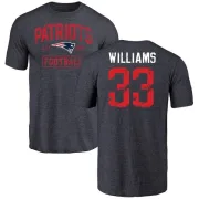 Joejuan Williams New England Patriots Navy Distressed Name & Number Tri-Blend T-Shirt