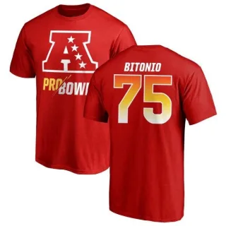 Joel Bitonio Cleveland Browns AFC 2019 Pro Bowl Red Name & Number T-Shirt