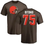 Joel Bitonio Cleveland Browns Name & Number Logo T-Shirt - Brown