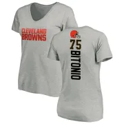 Joel Bitonio Women's Cleveland Browns Backer V-Neck T-Shirt - Ash