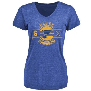 Joel Edmundson Women's St. Louis Blues Insignia Tri-Blend T-Shirt - Royal