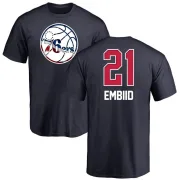Joel Embiid Philadelphia 76ers Navy Name and Number Banner Wave T-Shirt