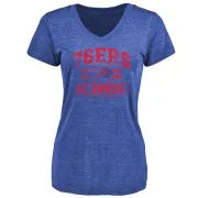 Joel Embiid Women's Philadelphia 76ers Royal Baseline Tri-Blend T-Shirt
