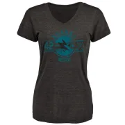 Joel Ward Women's San Jose Sharks Insignia Tri-Blend T-Shirt - Black