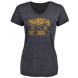 Joey Bosa Women's Los Angeles Chargers Flanker Tri-Blend T-Shirt - Navy