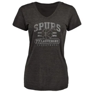 Joffrey Lauvergne Women's San Antonio Spurs Black Baseline Tri-Blend T-Shirt