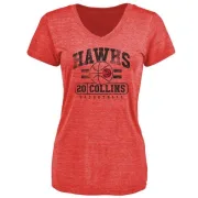 John Collins Women's Atlanta Hawks Red Baseline Tri-Blend T-Shirt