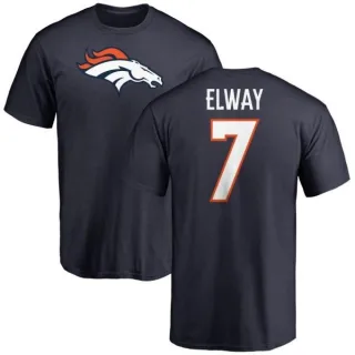 John Elway Denver Broncos Name & Number Logo T-Shirt - Navy