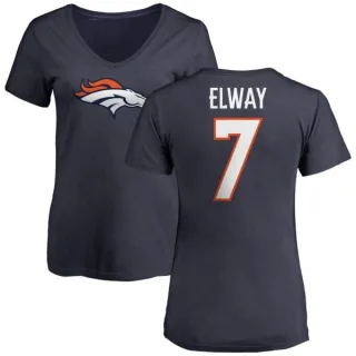 John Elway Women's Denver Broncos Name & Number Logo Slim Fit T-Shirt - Navy