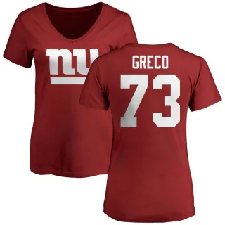 John Greco Women's New York Giants Name & Number Logo Slim Fit T-Shirt - Red