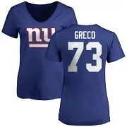 John Greco Women's New York Giants Name & Number Logo Slim Fit T-Shirt - Royal