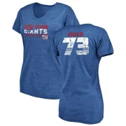 John Greco Women's New York Giants Retro Tri-Blend V-Neck T-Shirt - Royal