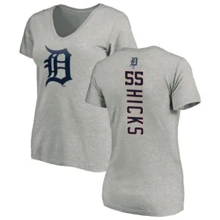 John Hicks Women's Detroit Tigers Backer Slim Fit T-Shirt - Ash