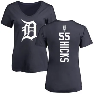 John Hicks Women's Detroit Tigers Backer Slim Fit T-Shirt - Navy