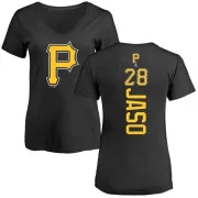 John Jaso Women's Pittsburgh Pirates Backer Slim Fit T-Shirt - Black