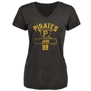 John Jaso Women's Pittsburgh Pirates Base Runner Tri-Blend T-Shirt - Black