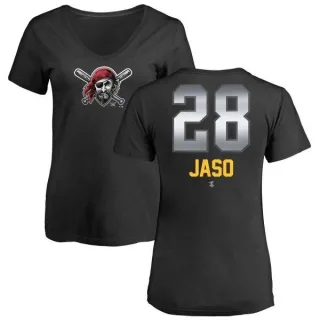 John Jaso Women's Pittsburgh Pirates Midnight Mascot V-Neck T-Shirt - Black