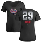 John Kruk Women's Philadelphia Phillies Midnight Mascot V-Neck T-Shirt - Black