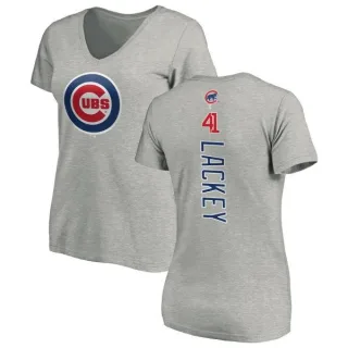 John Lackey Women's Chicago Cubs Backer Slim Fit T-Shirt - Ash