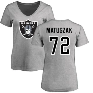 John Matuszak Women's Oakland Raiders Name & Number Logo Slim Fit T-Shirt - Ash