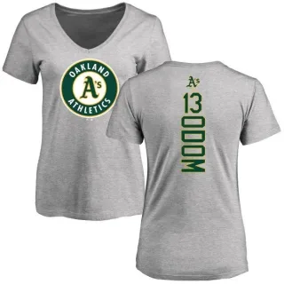 John Odom Women's Oakland Athletics Backer Slim Fit T-Shirt - Ash