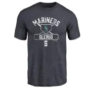 John Olerud Seattle Mariners Base Runner Tri-Blend T-Shirt - Navy