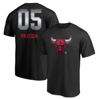 John Paxson Chicago Bulls Black Midnight Mascot T-Shirt