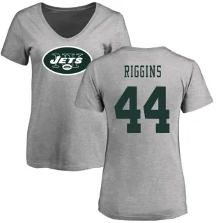 John Riggins Women's New York Jets Name & Number Logo Slim Fit T-Shirt - Ash