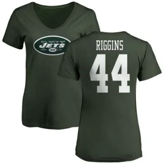 John Riggins Women's New York Jets Name & Number Logo Slim Fit T-Shirt - Green