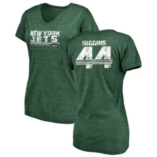 John Riggins Women's New York Jets Retro Tri-Blend V-Neck T-Shirt - Green