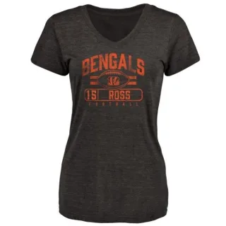 John Ross Women's Cincinnati Bengals Flanker Tri-Blend T-Shirt - Black