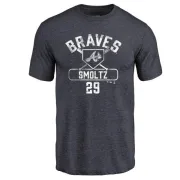 John Smoltz Atlanta Braves Base Runner Tri-Blend T-Shirt - Navy