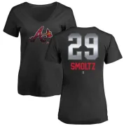 John Smoltz Women's Atlanta Braves Midnight Mascot V-Neck T-Shirt - Black