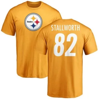 John Stallworth Pittsburgh Steelers Name & Number Logo T-Shirt - Gold