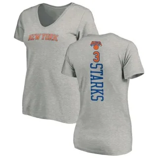 John Starks Women's New York Knicks Ash Backer T-Shirt