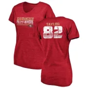 John Taylor Women's San Francisco 49ers Retro Tri-Blend V-Neck T-Shirt - Red