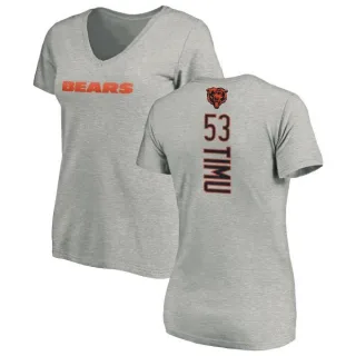 John Timu Women's Chicago Bears Backer V-Neck T-Shirt - Ash