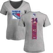 John Vanbiesbrouck Women's New York Rangers Backer T-Shirt - Ash